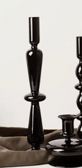 Load image into Gallery viewer, Black Glass Candlestick Holder