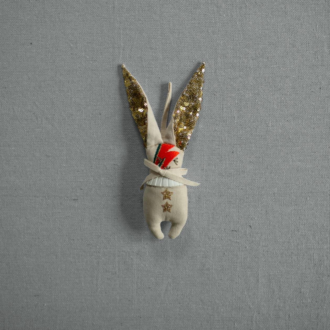 Mini Bowie Bunny, Cotton-filled Ornament