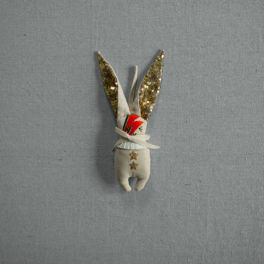 Mini Bowie Bunny, Cotton-filled Ornament