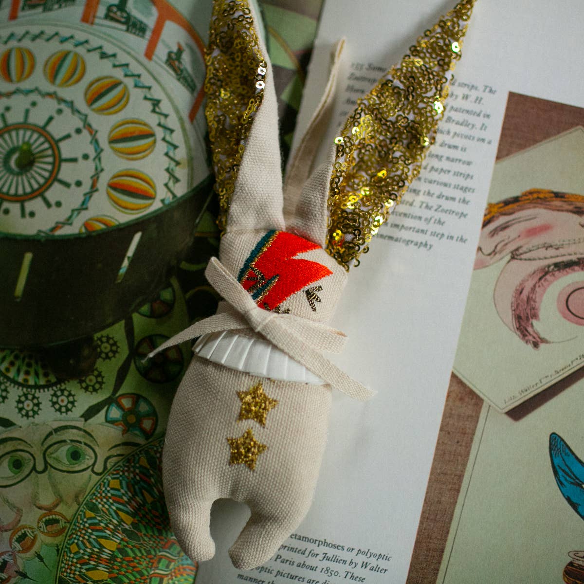 Mini Bowie Bunny, Cotton-filled Ornament