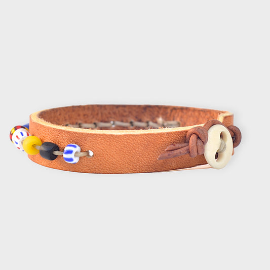 Bead and Leather Bracelet
