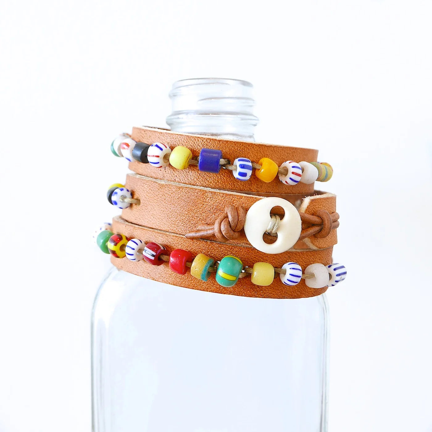 Bead and Leather Bracelet