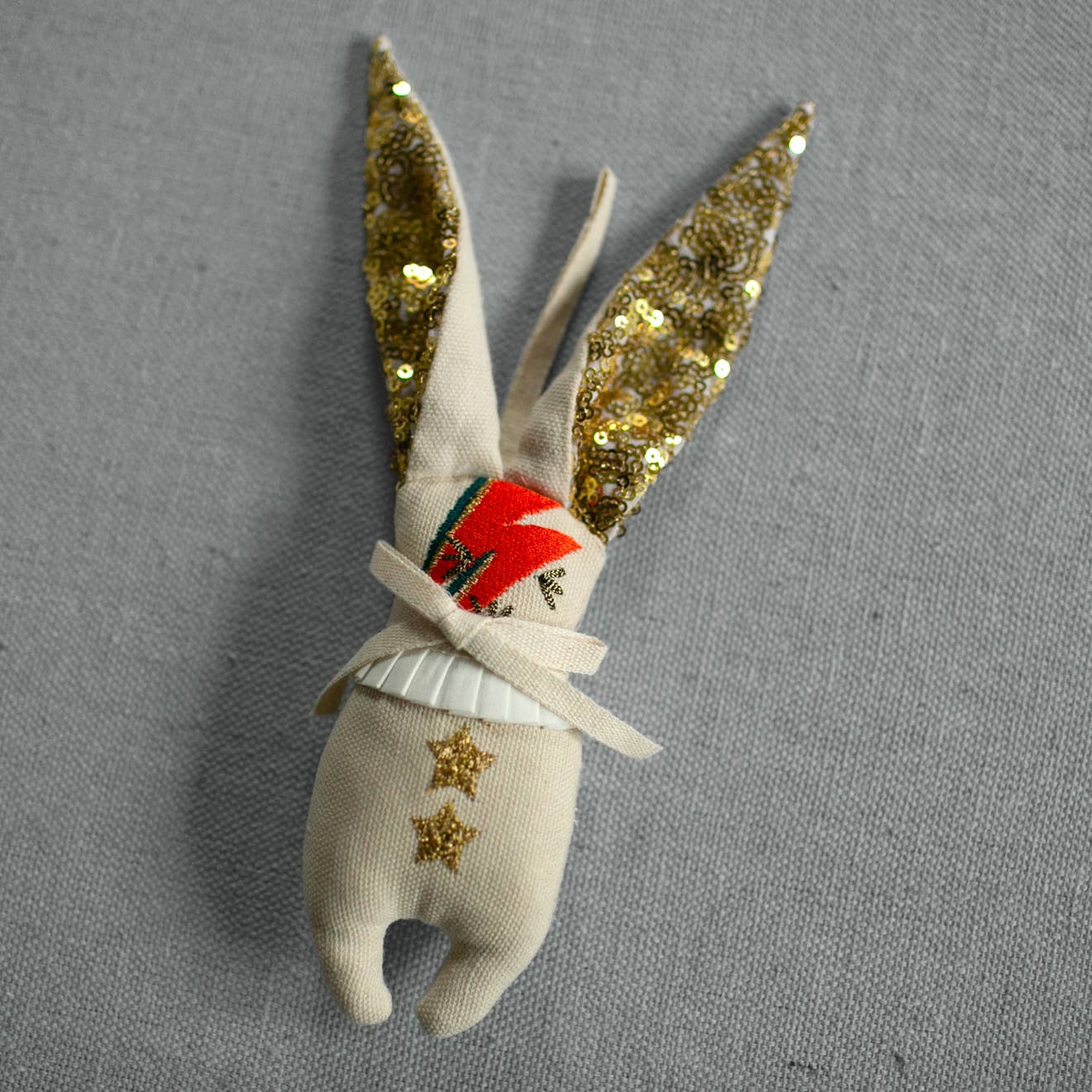 Mini Bowie Bunny, Cotton-filled Ornament